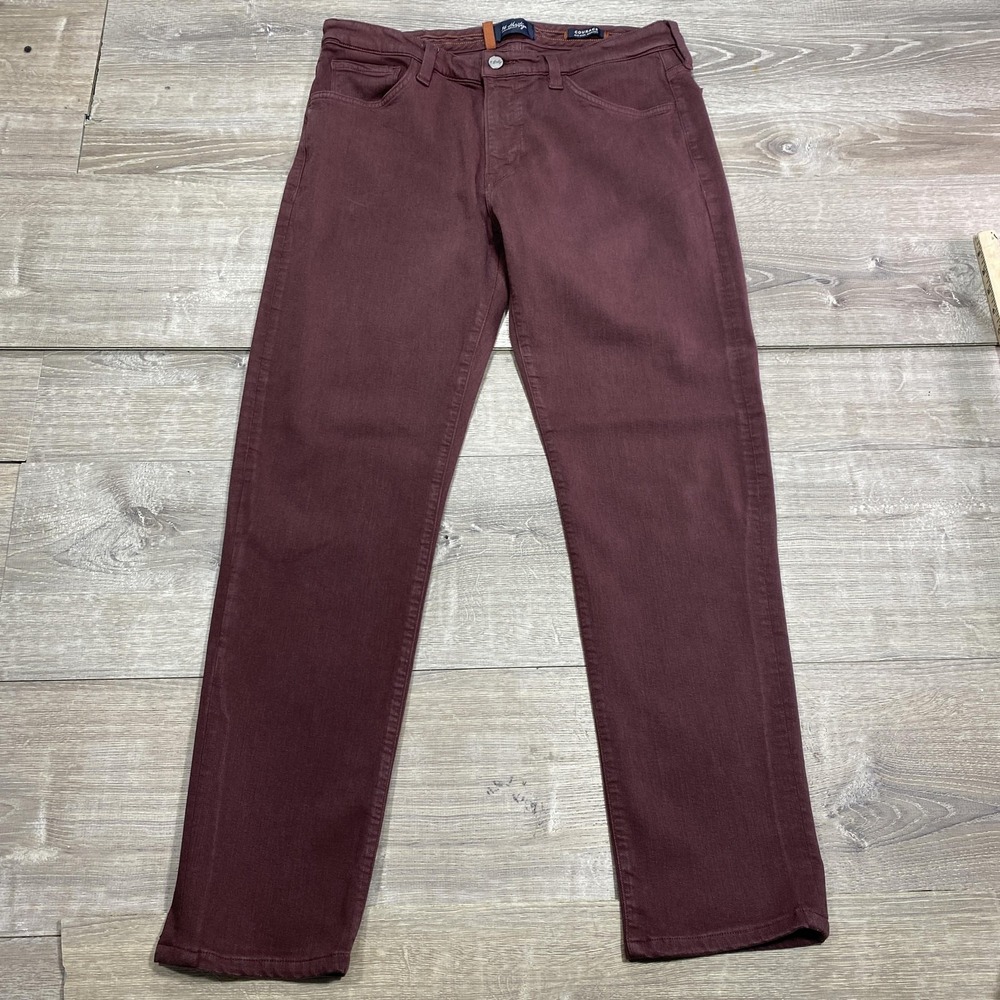 34 Heritage Courage Jeans Mens 34x31 Red Mid Rise Straight TENCEL Stretch‎